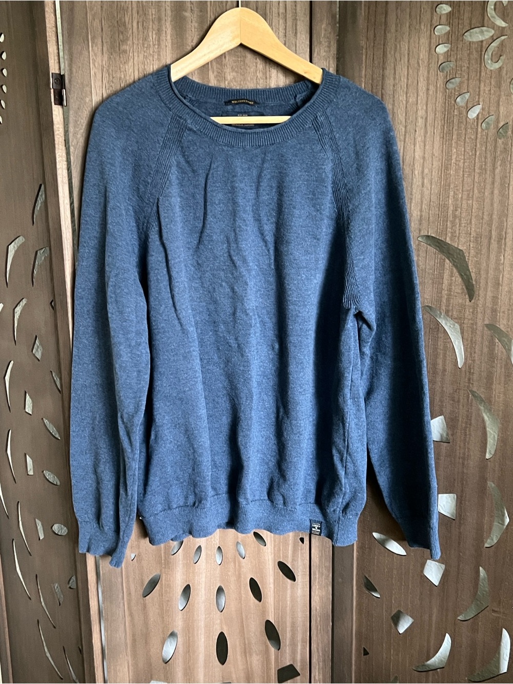 Lucky Brand Men’s Heather Navy Crewneck Sweater